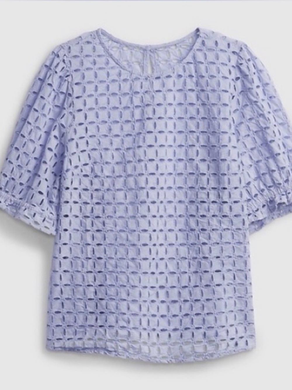 GAP Light Lavender Eyelet Short Sleeve Blouse